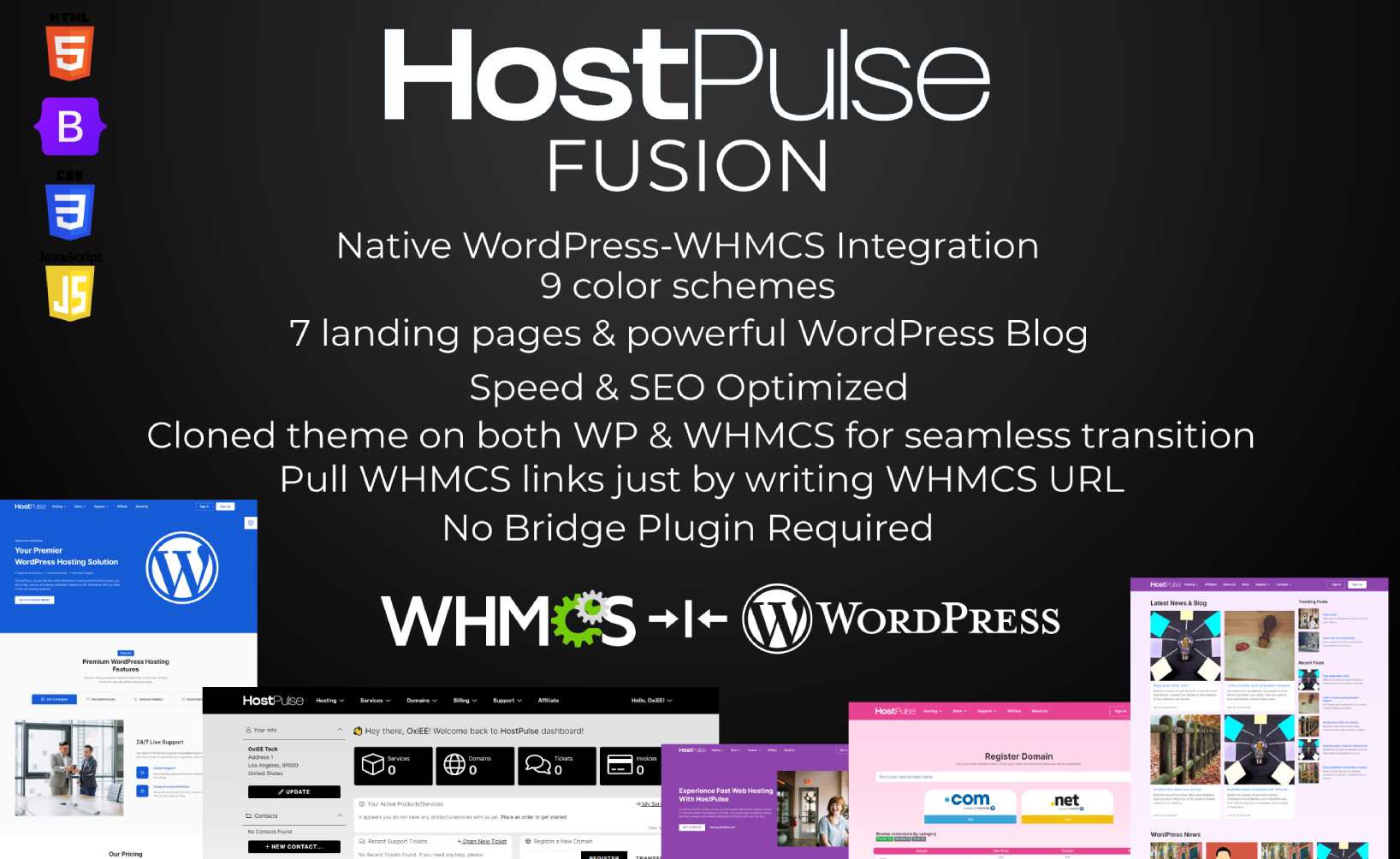 Introducing HostPulse Fusion: The First True Bridgeless WordPress + WHMCS Theme